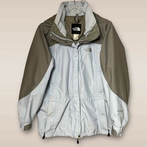 The North Face Hyvent Gray & Blue Jacket Women’s Size: XL Rain Coat Windreaker